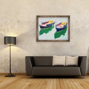Tablou inramat - Tony Fandino - Barci la Skopelos X, 70 x 90 cm - Img 2