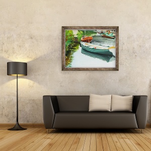 Tablou inramat - Tony Fandino - Barci pe Tamisa VII, 70 x 90 cm - Img 2
