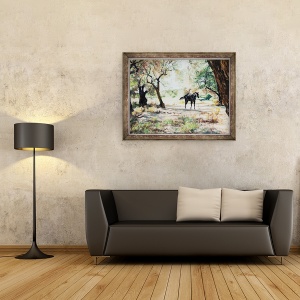 Tablou inramat - Tony Fandino - Black Horse in compensare, Skiathos, 60 x 80 cm - Img 2