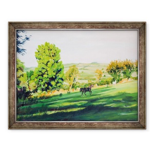 Tablou inramat - Tony Fandino - Black Horse in tara Galilor, 70 x 90 cm