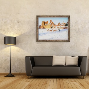 Tablou inramat - Tony Fandino - Casa Knole in timpul iernii, 70 x 90 cm - Img 2
