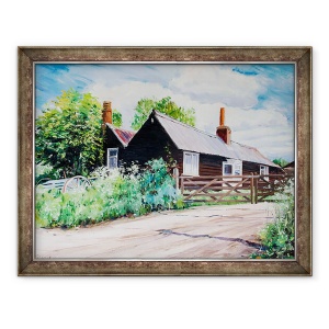 Tablou inramat - Tony Fandino - Poarta si case in Chislehurst, 70 x 90 cm