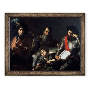 Tablou inramat - Valentin de Boulogne - Cele patru epoci ale omului, 70 x 90 cm