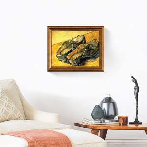 Tablou decorativ Van Gogh înrămat cu saboți de piele 30x40 cm
