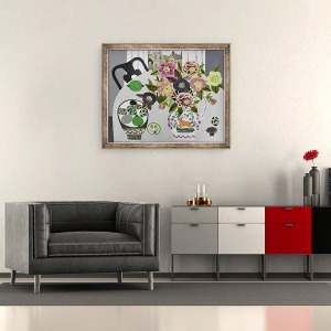 Tablou inramat - Vanessa Bowman - Hellebores si Birdseggs, 50 x 60 cm - Img 2