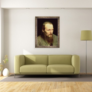 Tablou inramat - Vasili Grigorevich Perov - Portretul lui Fiodor Dostoievski 1821-81 1872 ulei pe panza, 60 x 80 cm - Img 2