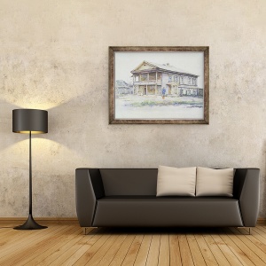 Tablou inramat - Vasilij Ivanovic Surikov - Casa lui Surikov la Krasnoiarsk, 60 x 80 cm - Img 2