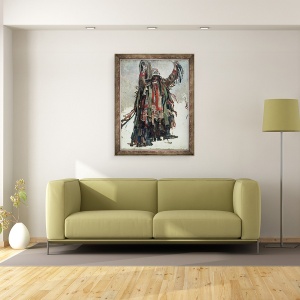 Tablou inramat - Vasilij Ivanovic Surikov - Un saman, schita pentru Yermak cucereste Siberia, 60 x 80 cm - Img 2