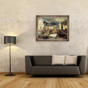 Tablou inramat - Vasily Grigorievich Khudyakov - Veche in Republica Novgorod, 70 x 90 cm - Img 2