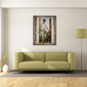 Tablou inramat - Veronese - Costum Auto Portret in Vanatoare, 60 x 80 cm - Img 2