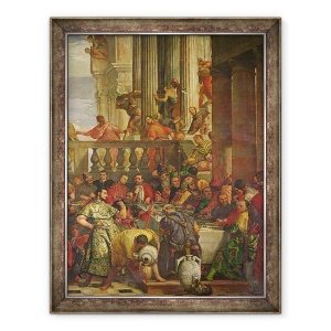Tablou inramat - Veronese - Sarbatoarea casatoriei de la Cana, detalii de partea dreapta, 60 x 80 cm
