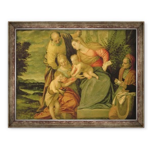 Tablou inramat - Veronese - Sfanta familie cu Sfanta Elisabeta si Ioan Botezatorul, 60 x 80 cm