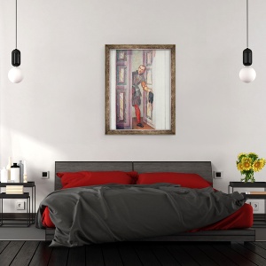Tablou inramat - Veronese - Un servitor la usa, 70 x 90 cm - Img 3