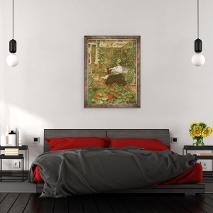 Tablou inramat - Victor Gilsoul - Flori pe terasa, 70 x 90 cm - Img 3