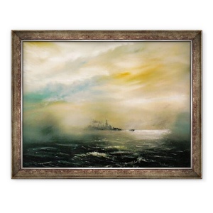 Tablou inramat - Vincent Alexander Booth - Zori inainte de zorii dezastrului HMS Hood 1941, 2012, 70 x 90 cm
