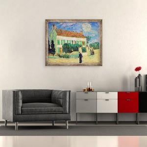 Tablou inramat - Vincent van Gogh - Casa Alba pe timp de noapte, 50 x 60 cm - Img 2