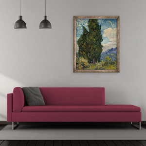 Tablou inramat - Vincent van Gogh - Chiparosi I, 50 x 60 cm - Img 2