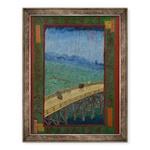 Tablou inramat - Vincent van Gogh - Japonaiserie, Podul in ploaie dupa Hiroshige, Paris, 70 x 90 cm