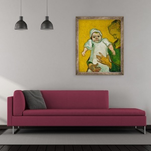 Tablou inramat - Vincent van Gogh - Madame Roulin si copilul ei, 50 x 60 cm - Img 2