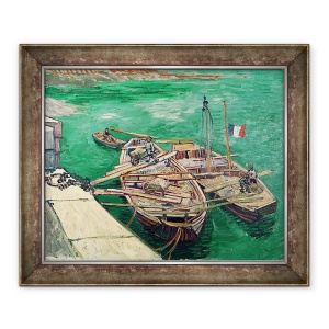 Tablou inramat - Vincent van Gogh - Stadiul de aterizare cu barci, 50 x 60 cm