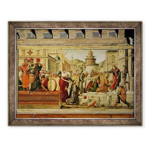 Tablou inramat - Vittore Carpaccio - Sfantul Gheorghe Botezand neamurile, 60 x 80 cm