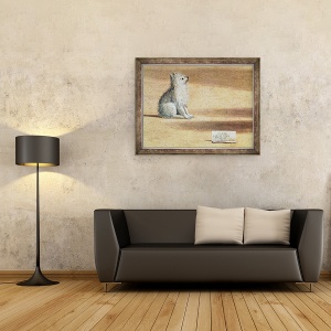 Tablou inramat - Vittore Carpaccio - Viziunea Sfantului Augustin, detaliu al cainelui, 60 x 80 cm - Img 2