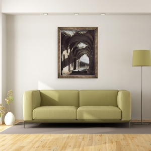 Tablou inramat - Viviano Codazzi - Ruinele intr-un peisaj, 60 x 80 cm - Img 2