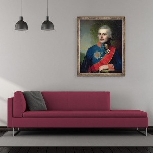 Tablou inramat - Vladimir Lukich Borovikovsky - Portretul Generalului Aide-de-Camp Contele Piotr Tolstoi 1761-1844 1799, 50 x 60 cm - Img 2