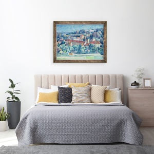 Tablou inramat - Walter Rosam - Satul si castelul Hardricourt, 70 x 90 cm - Img 3