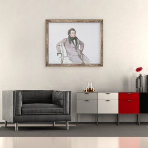 Tablou inramat - Wilhelm August Rieder - Franz Schubert 1797-1828, 50 x 60 cm - Img 2