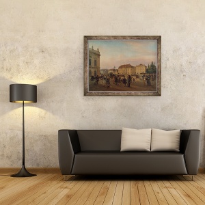Tablou inramat - Wilhelm Bruecke - Parada in fata palatului regal, 60 x 80 cm - Img 2
