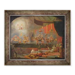 Tablou inramat - Willem Schellinks - Pictura inspirata de miniaturile Moghul, 50 x 60 cm