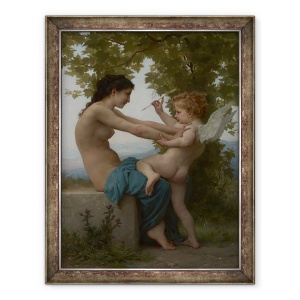 Tablou inramat - William-Adolphe Bouguereau - O tanara fata care se apara impotriva lui Eros, 70 x 90 cm