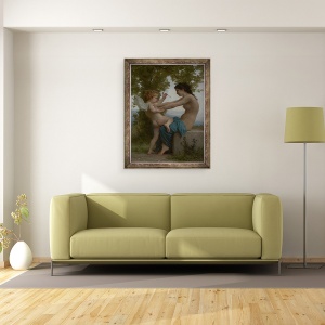 Tablou inramat - William-Adolphe Bouguereau - O tanara fata care se apara impotriva lui Eros, 70 x 90 cm - Img 2