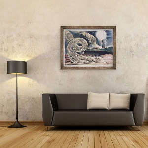 Tablou inramat - William Blake - Cercul desfranatului Vartejul indragostitilor 1824, 60 x 80 cm - Img 2