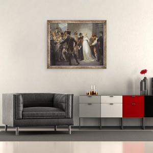 Tablou inramat - William Hamilton - Marie-Antoinette parasind Conciergeria, pe 16 octombrie, 50 x 60 cm - Img 2