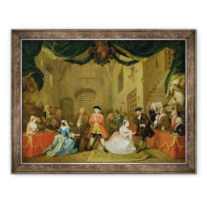 Tablou inramat - William Hogarth - Opera Cersetorului, Scena III, Actul XI, 60 x 80 cm