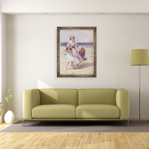 Tablou inramat - William Kay Blacklock - O zi racoroasa la malul marii, 60 x 80 cm - Img 2