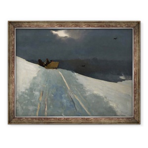 Tablou inramat - Winslow Homer - Plimbare sania, 60 x 80 cm