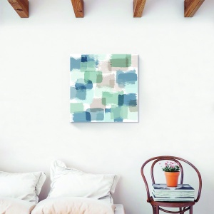 Tablou decorativ abstract multicolor pe canvas 60x60 cm