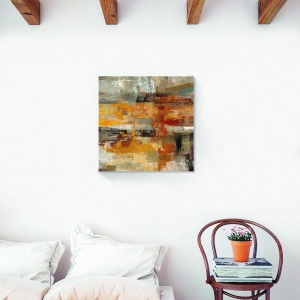 Tablou decorativ modern living canvas abstract galben și portocaliu 60x60 cm