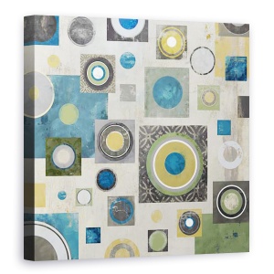 Tablou canvas - Abstract, Rezumat, Separat, Patrate, Cercuri, Pictura, 90 x 90 cm