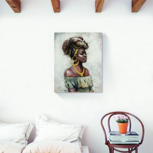 Tablou decorativ modern living Afro pe canvas 60x75 cm