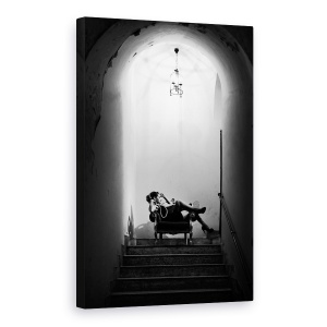 Tablou canvas - Alb-Negru, Portret, Alb-Negru, Arc, Scari, Pasi, 60 x 90 cm