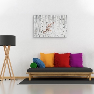 Tablou canvas - Alb, Peisaj, Mesteacan, Copac, Padure, 40 x 60 cm - Img 2