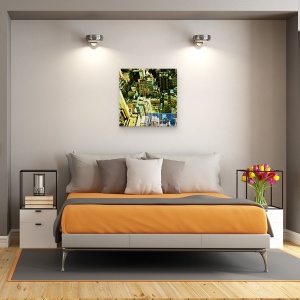 Tablou canvas - Albastru, Acoperisuri, New York, 90 x 90 cm - Img 3
