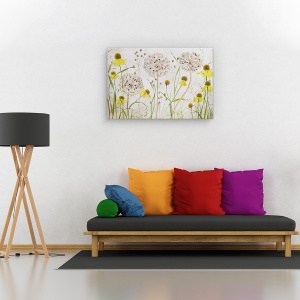 Tablou canvas - Allium si helenium, Natura moarta, Flori, Camp, Gradina, 60 x 90 cm - Img 3