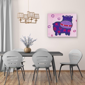 Tablou canvas - Animale, Animale, Separate, Hippopotam, 60 x 75 cm - Img 4