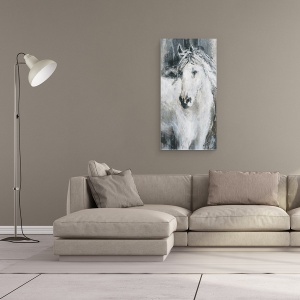 Tablou canvas - Animale, Cal Alb, Pictura , 50 x 100 cm - Img 2