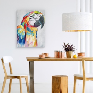Tablou canvas - Animale, Diverse, Papagal Colorat, Pictura, 60 x 80 cm - Img 4